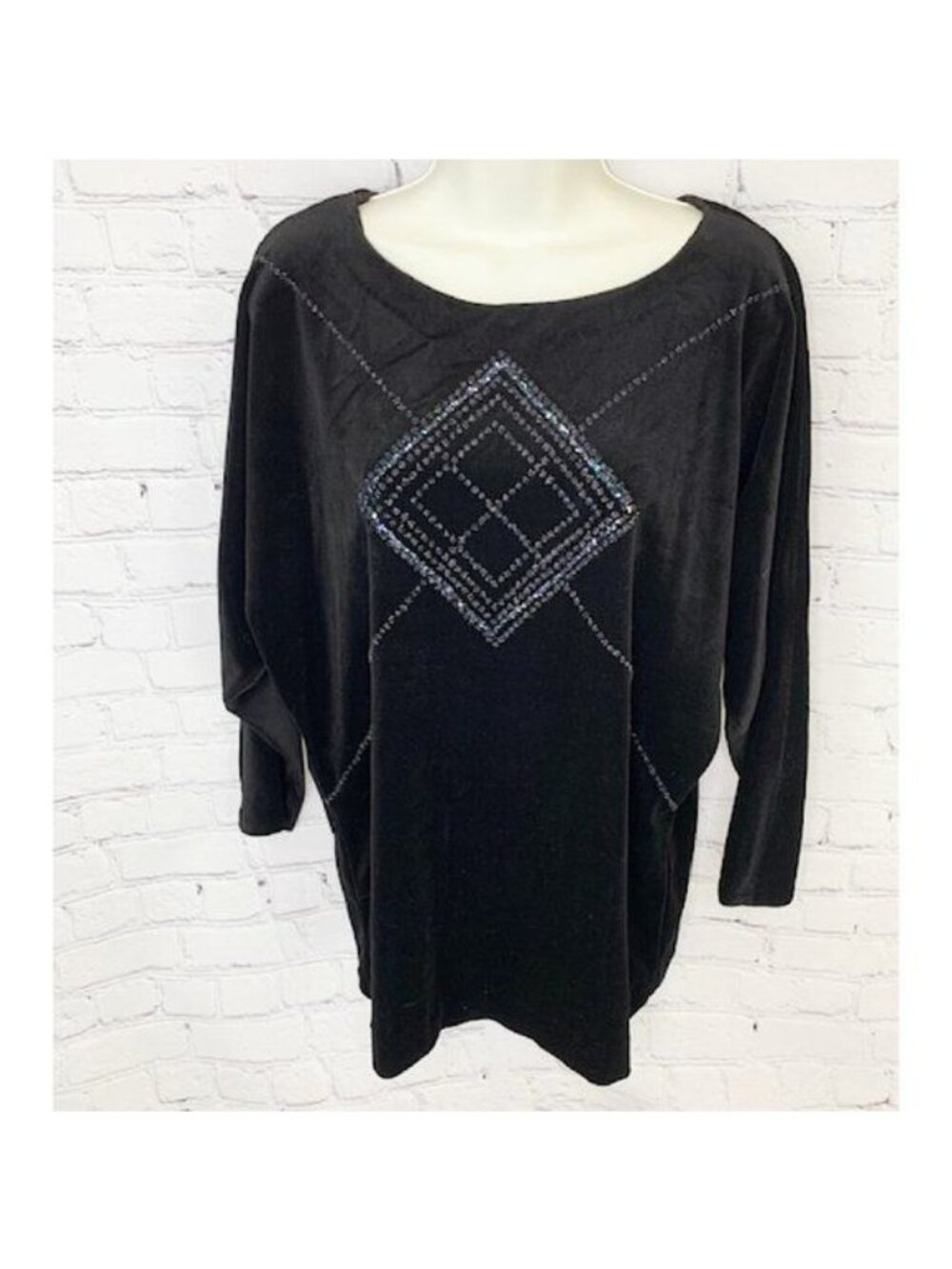 VTG ACT III VELOUR LOUNGE SPRKL DOLMAN SLV TOP USA